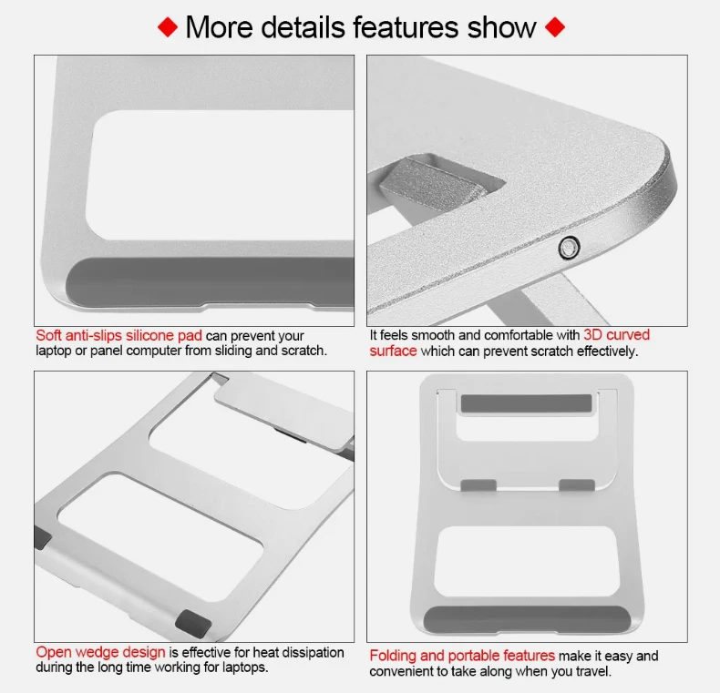 Laptop Stand Ergonomic Portable Laptop Holder Foldable Notebook Support Holder