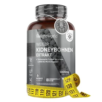 WEIGHTWORLD White Kidney Bohnen - 180 Abnehmen Kapseln - Gewichtsmanagement - Vegan - Keto