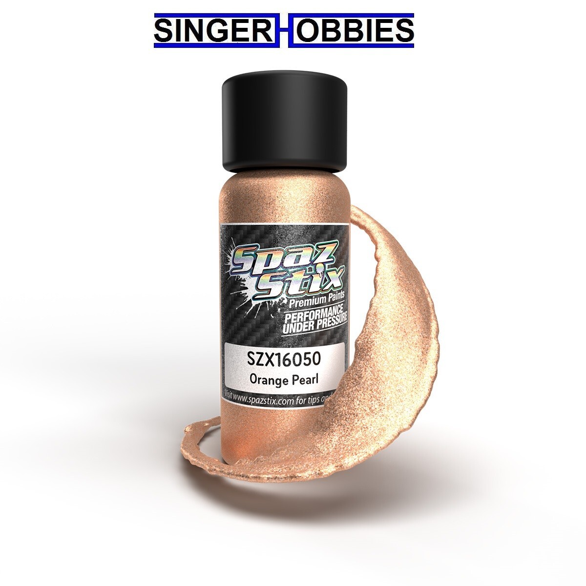 SPAZ STIX SZX16050 Orange Pearl Airbrush Ready Paint, 2oz Bottle