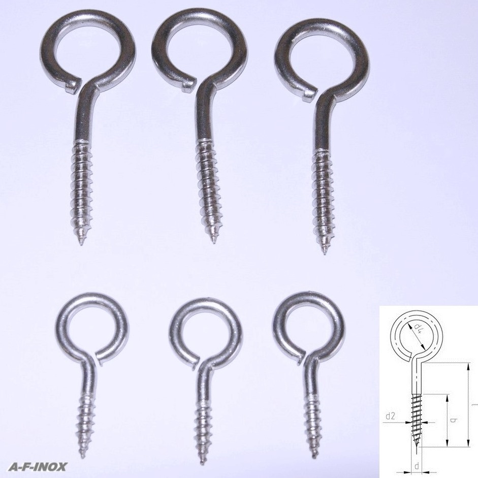 20x Ösenschrauben Edelstahl 6,5cm - Selbstschneidend Für Innen & Außen