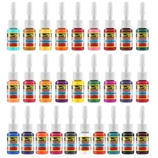 Solong Tattoo Ink Set 28 Colors Pigment Kit 1/6oz (5ml) Tattoo Supply Ink for Ta