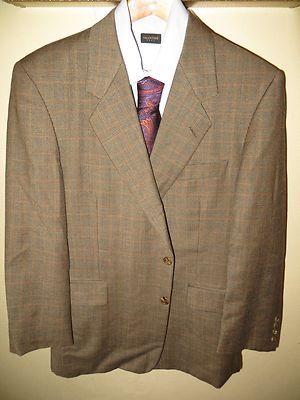 Hickey Freeman Men's Glen Plaid Wool 