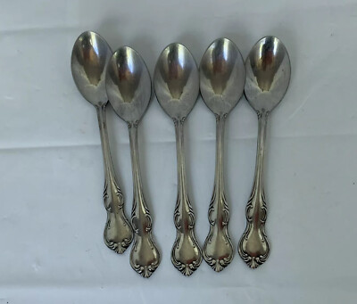 Reed & Barton RebaCraft La Femme Scroll 5 Teaspoons Stainless Flatware