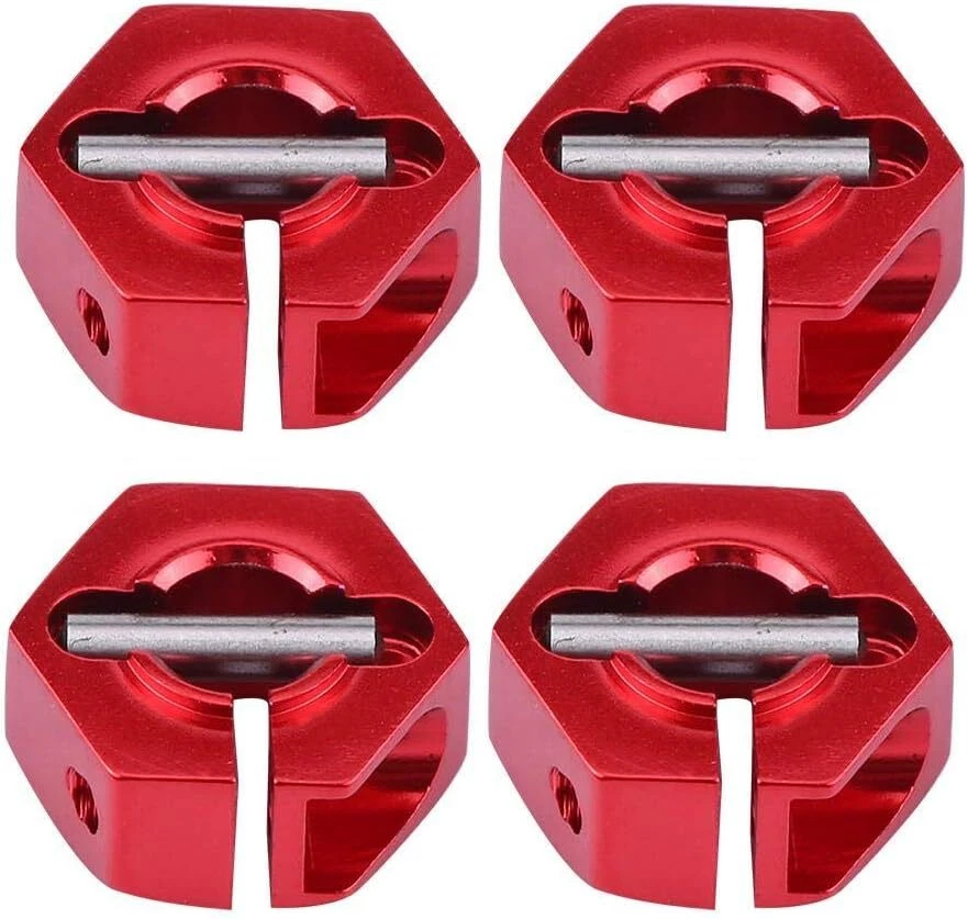 Adaptateur de porte-roue 12 mm d'épaisseur 5 mm, rouge pour voitures RC 1:10 ... - Photo 3/4