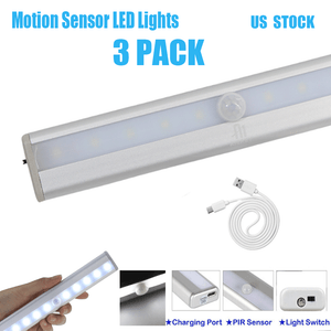 Aieasy 3 Pack 10 Led Motion Sensor Wireless Battery Ed Motion Sensor Wireless Battery Ed