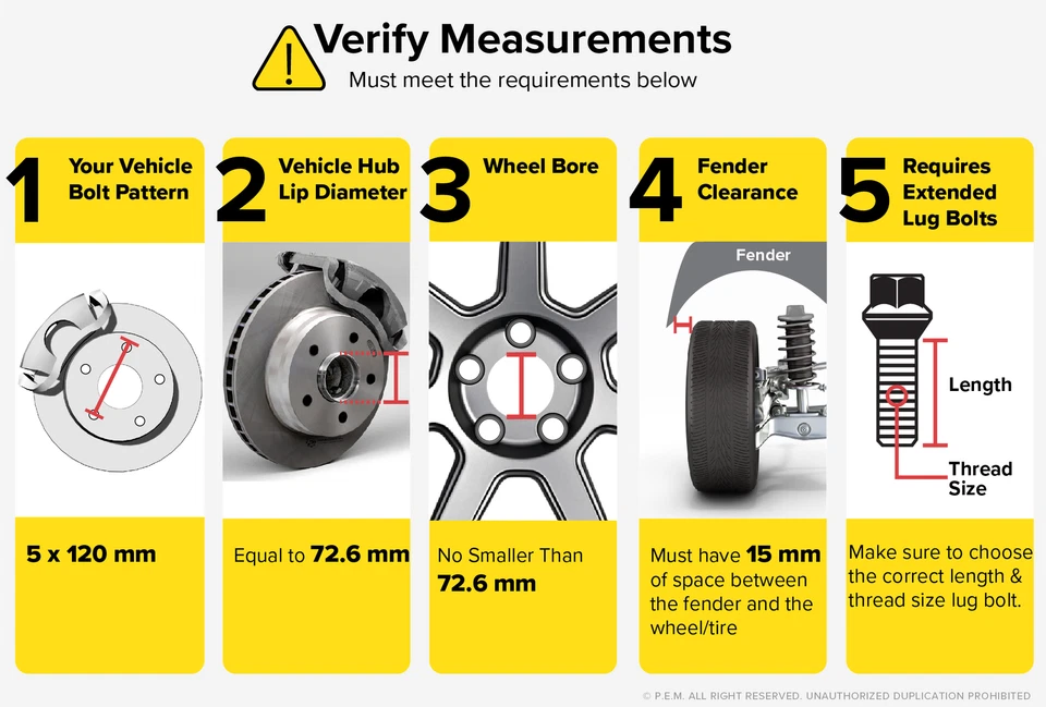Separadores de rueda centrados en el cubo de 15 mm BMW E60 525i 528i 530i 535i 545i 550i 5x120 72,6 Foto 2 de 4