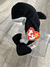 Ty Beanie Babies Waves the Orca Whale Plush Toys - 4084 Rare With Errors Retired