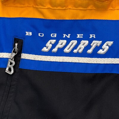 Bogner Ski Jacket Womens Sz 40 Yellow Black Full Zip Hooded