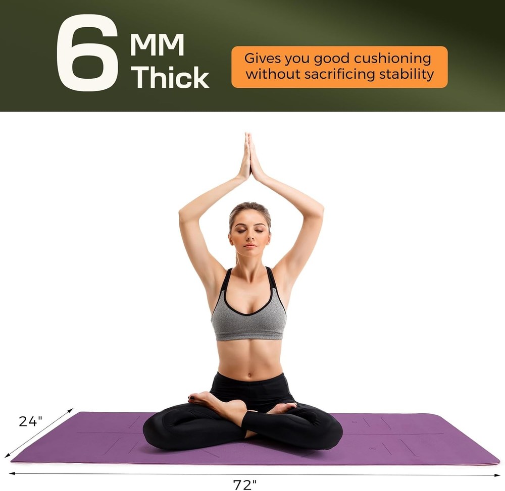 Non-Slip TPE Yoga Mat 3/16 Thick 72x24 Inches for Men & Women Non-Slip TPE Yoga Mat 3/16 Thick 72x24 Inches for Men & Women