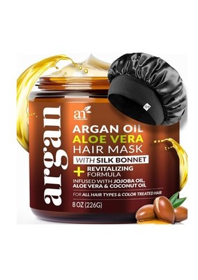 Art Naturals HAIR MASK KIT With Silk Bonnet Deep Conditioner Dry, Damaged Hair