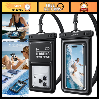 Waterproof Phone Pouch 2 Pack - IP68 Floating Case for Outdoor & Water Sports