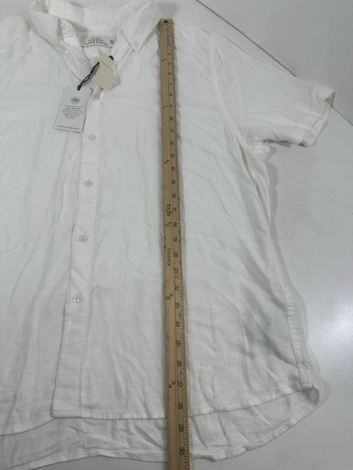Abercrombie & Fitch Shirt Men’s Size Xl White Summer Linen Blend Button Up NWT - Imagem 2 de 4