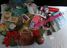 Junk Drawer Lot Vintage Estate Find Westclox Stopwatch Coca-Cola Salt Shaker