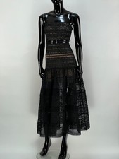 Self-Portrait Strapless Guipure Midi Dress Size US 2 UK 6 XS 