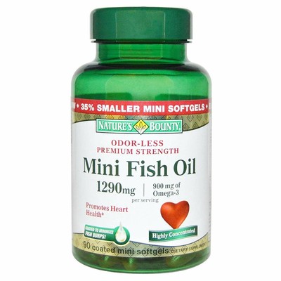 Nature's Bounty Mini Fish Oil 1290mg Omega 3 900mg Heart Health Support 90ct