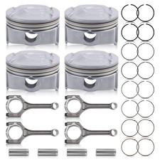 AUTOKAY 4 Set Connecting Rod Piston Fit for Hyundai Kia Accent Rio 1.6L DOHC ...