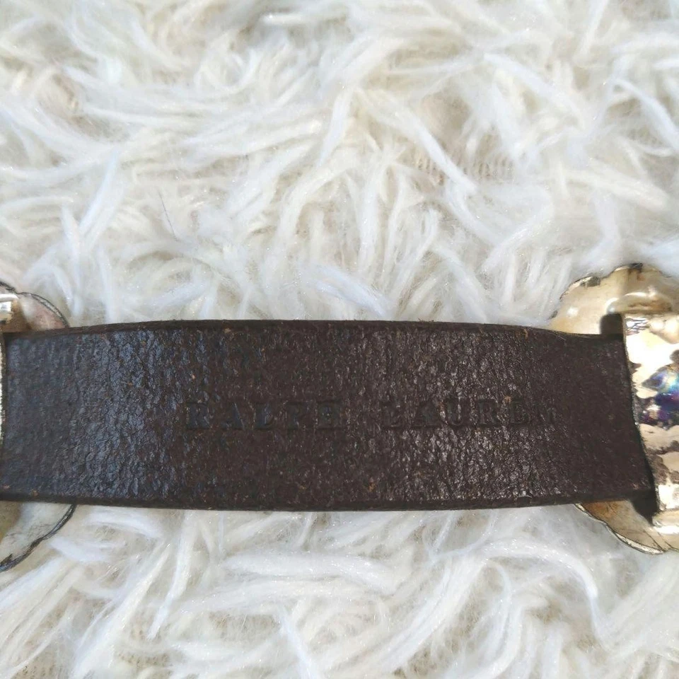 Cinturón Ralph Lauren Vintage Concho Cuero Estilo Navajo Marrón M Usado Bueno JPN Foto 3 de 4