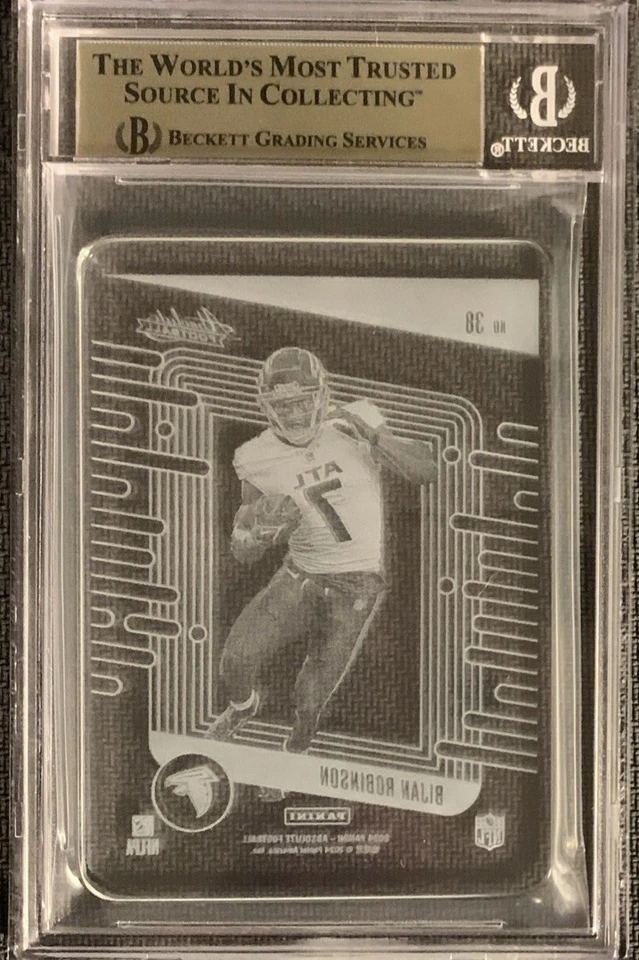 BGS PRISTINE 10 BIJAN ROBINSON 2024 Panini Absolute Glass Case Hit SSP Falcons - Image 2 of 2