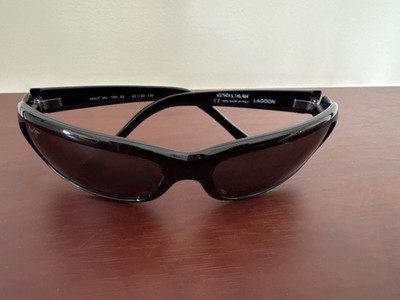 RARE Maui Jim Lagoon Sunglasses ITALY MJ-189-02 Gloss Black LAGOON Polarized 