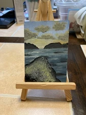 ACEO Original Acrylic Painting Landscape Abstract Art Card ATC Scenery 115