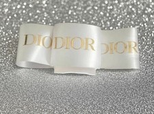 2 Yards Christian Dior White Satin Gold Embossed Ribbon 2" Wide