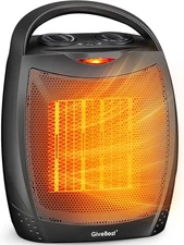 Portable Electric Space Heater, 1500W/750W Ceramic Heater with Thermostat
