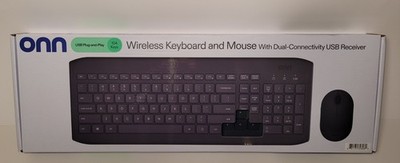 ONN Wireless Keyboard and Mouse Combo, 104 keys, optical, USB nano receiver