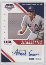 2020 USA Baseball Stars & Stripes Silhouettes Signatures Nolan Schubart Auto n5h