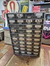 Vintage Raaco 40 Drawer Metal Organiser with Contents Storage Box  48x32x16cm