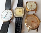 4 Vintage Watches -  Sekonda QQ Timex Ingersoll - Not Running- Spares/Repairs