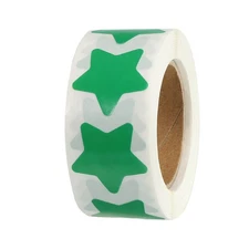 1 Roll Star Stickers 1 Inch DIY Adhesive PVC Labels 500 Count/Roll Bright Green