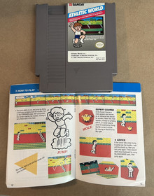 Athletic World NES (Nintendo Entertainment System) Cart and Manual - Working