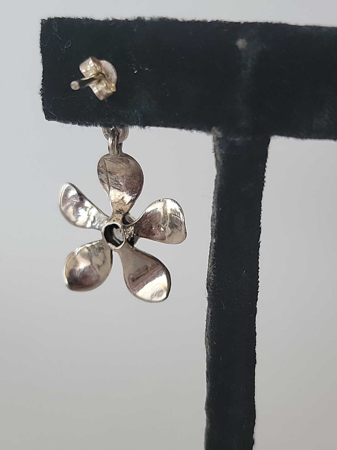 Vintage Ruby Gemstone Sterling Silver Dangle Flow… - image 7