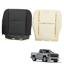 Black Front Left Driver Side Bottom Cloth Seat Cover and Foam Cushion 