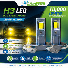 LiteSync H3 Yellow LED Foglight Bulbs 10000lm For Jaguar XK8 1996-2005