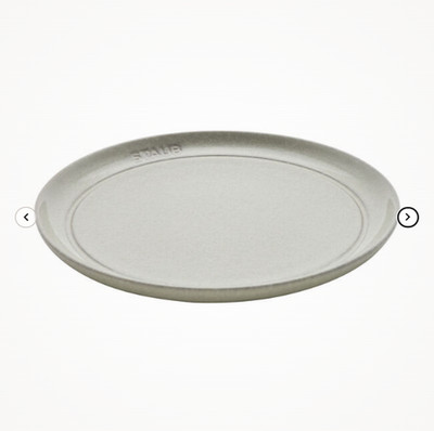 Staub 4-Pc Salad Plate Set 9''   White Truffle Stoneware Dinner Plates