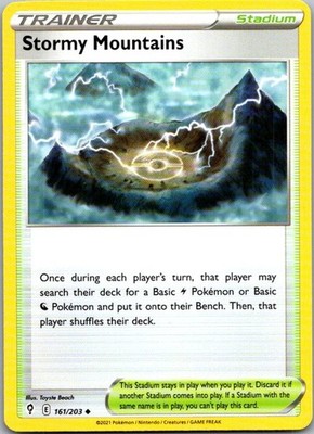 Stormy Mountains 161/203 Uncommon Evolving Skies Pokemon Lightly Played