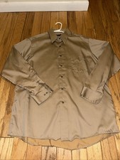 Arrow Sateen Gold Classic Fit Dress Shirt Size XLarge 17 34/35