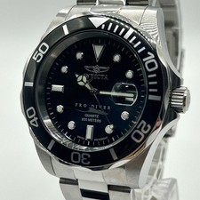 Invicta Pro Diver Quartz Watch Date Black Dial Working