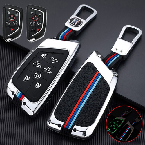 Zinc Alloy Silicone Car Key Fob Case Cover For 2020-2024 Chevrolet Corvette C8 - Picture 17 of 17