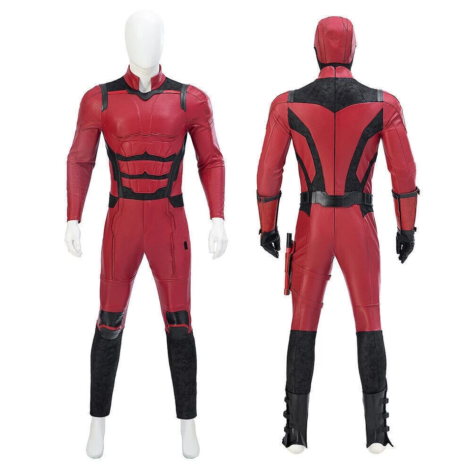 Daredevil Rebirth Superhero Cosplay Red Jumpsuit Mask Outfits Halloween Costume - Image 3 of 4