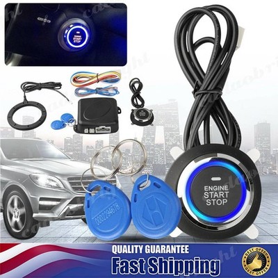 Car Ignition Switch 12V RFID Engine Start Push Button Keyless Entry Starter Kit