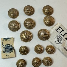 Lot 14 Vintage Buttons Gold Tone Metal Repair Jacket 1960s 1970s Steam Punk