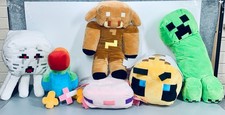 Minecraft Ghast Squid Creeper Axolotl Piglin Runt Steve Lot of 6 Plush Stuffed