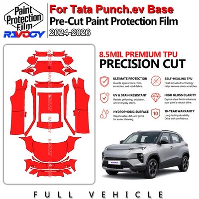 For Tata Punch.ev Base 2024-2026 Precut Paint Protection Film PPF TPU 8.5Mil Kit