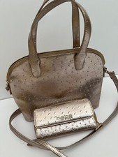 Bebe Ladies Bronzy Matching Purse Wallet Set