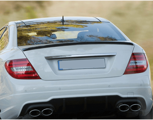 For Mercedes Benz W204 C180 C63 08-13 REAL Carbon Rear Trunk Spoiler Wing Lip - Picture 2 of 12