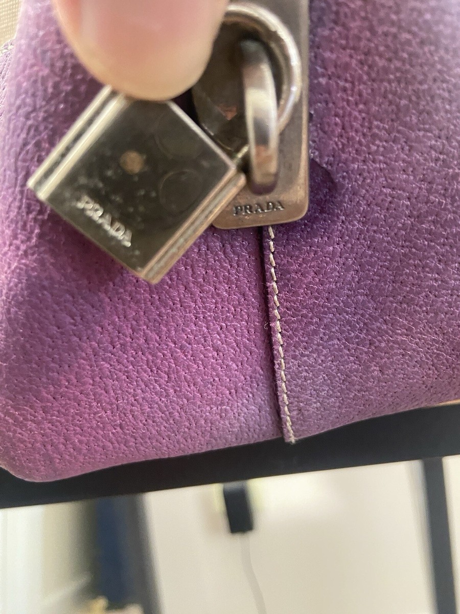 プラダ PRADA ボストン BL0283 CINGHIALE CUOIO Prada Faded Vintage Purple Cinghiale Canapa Canvas Bauletto