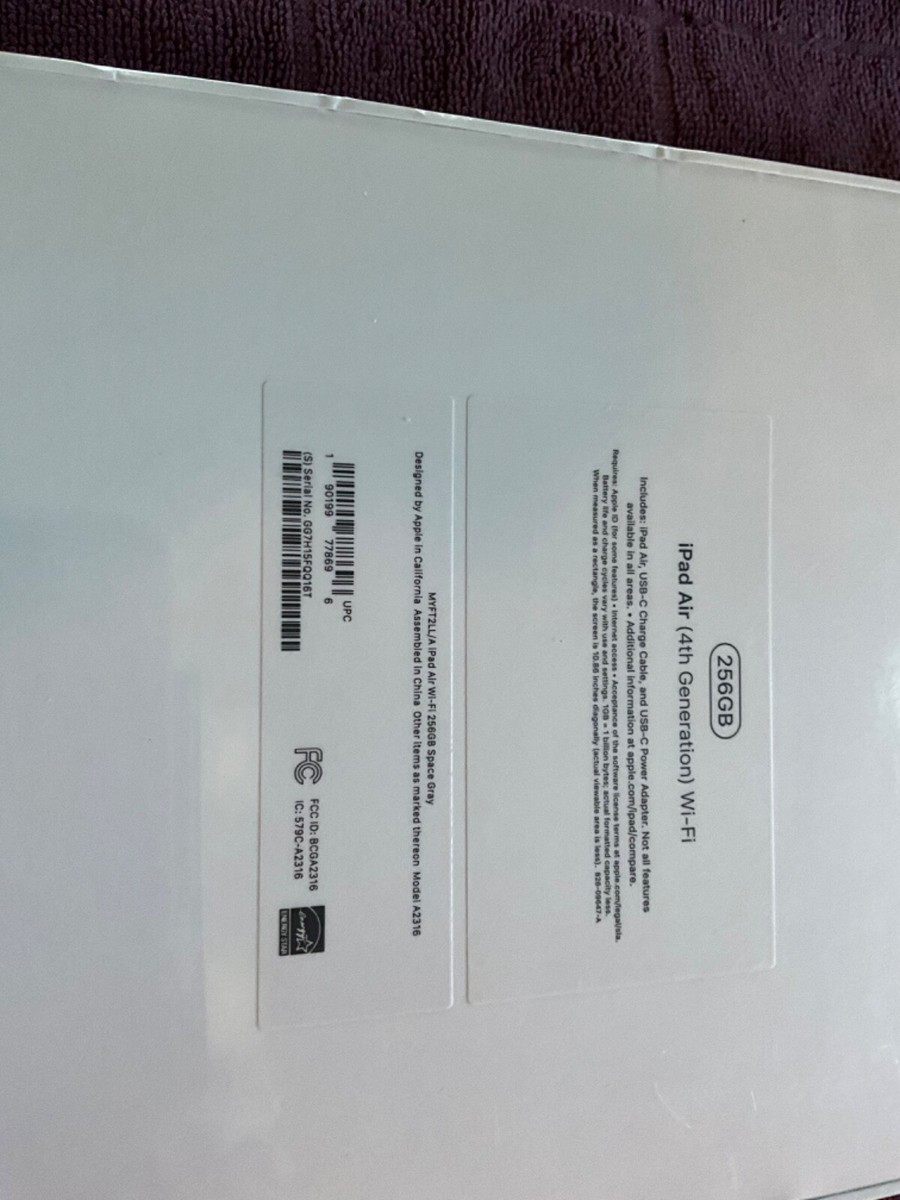 Apple iPad Air (4th Generation) A2316 256 GB, Wi-Fi, 10.9 in Apple iPad Air (4th Generation) A2316 256 GB, Wi-Fi, 10.9 in