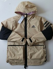ADIDAS UTILITAS INSULATED LOOSE FIT HOODED REPEL JACKET - BEIGE GQ2519 - WOMEN S